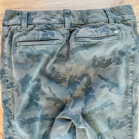 Ecru New York, Green/Dark Gray Camo Pants Soft Stretch Mid-Rise, Women's 2 - Picture 9 of 12